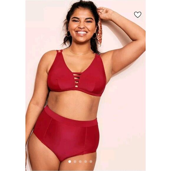 Bikini‎ set Adore Me 1X-Large bikini top / 1X-Large Bikini Bottoms Ruby Red - Picture 6 of 7